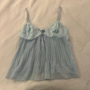 Princess Polly Light Blue Lace Cami Top